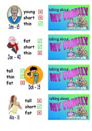 English Worksheet: Talking about my family - Part 3