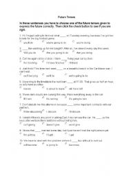 English Worksheet: Future tense