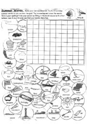 English Worksheet: Summer Vocabulary