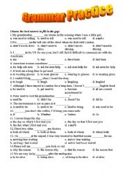 English Worksheet: Grammar practice