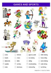 Games and Sports Vocabulary worksheet