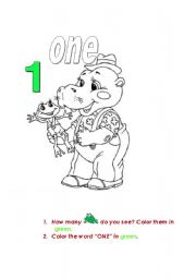 English Worksheet: count up to ten pat 1 (of 2)