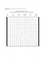 English Worksheet: Animals and Their Young