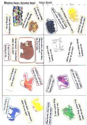 English Worksheet: Brown bear   Mini book