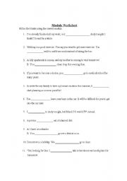 English Worksheet: Modals worksheet - adults