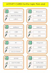 English Worksheet: Activity cards for the game Draw-M-Explain topic FLATS and HOUSES