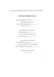 English Worksheet: Bonfire Night Rhyme