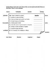 English Worksheet: Jobs