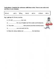 English Worksheet: phrasal verbs