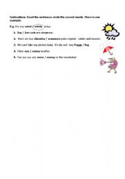 English worksheet: weather