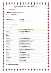 English Worksheet: Gerunds &Infinitives