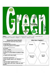 English Worksheet: Green Things