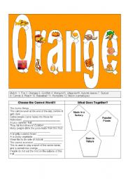 English Worksheet: Orange Things