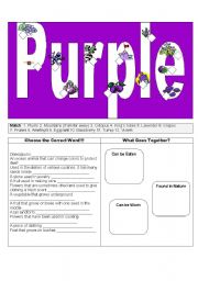 English Worksheet: Purple Things