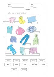 English Worksheet: Clothes.