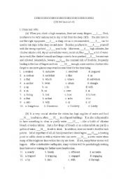 English worksheet: cloze exericse