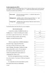 English worksheet: Proofreading Exercise 2