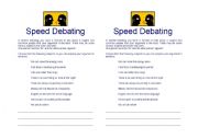 English Worksheet: Speed Debating