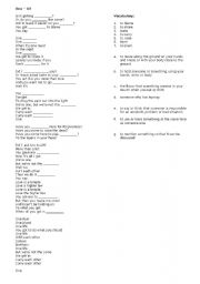 English worksheet: One - U2