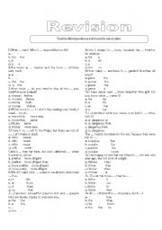 English worksheet: revision