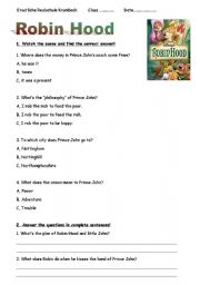 English Worksheet: Robin Hood