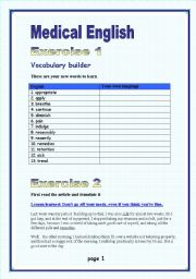 Medical English Vocabulary builder. NOT SUITABLE FOR CHILDREN