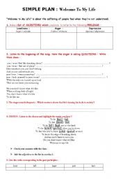 English Worksheet: Welcome to My Life
