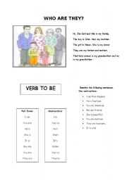 English Worksheet: TO BE