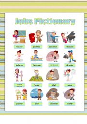 English Worksheet: Jobs Pictionary