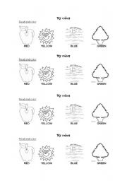 English worksheet: My colors