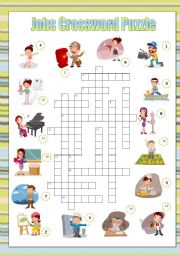 English Worksheet: Jobs Crossword Puzzle