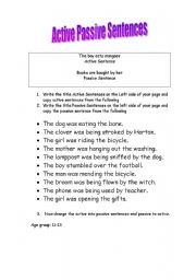 English Worksheet: Active Passive