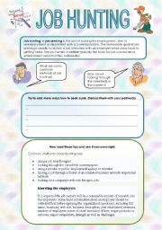 English Worksheet: Job hunting - speaking and reading for intermediate+ students