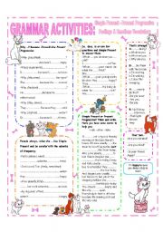 English Worksheet: HANDOUT - SIMPLE PRESENT & PRESENT PROGRESSIVE 