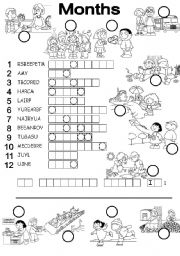 English Worksheet: MONTHS PUZZLE