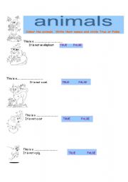 English worksheet: Animals