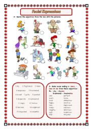 English Worksheet: FACIAL EXPRESSIONS