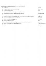 English worksheet: Matching words with definitions