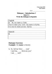 English worksheet: dialogue