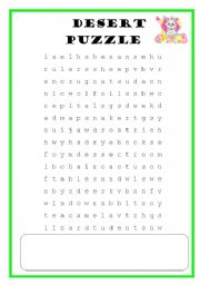 English worksheet: dessert puzzle