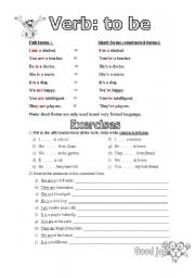 English Worksheet: Verb to be Contracted form