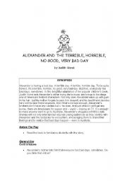 English Worksheet: Alexander and the Terrible Horrible No Good Very Bad Day Lesson Plan