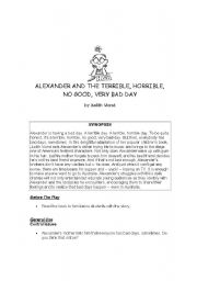 English Worksheet: Alexander and the Terrible Horrible No Good Very Bad Day Lesson Plan