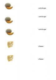 English Worksheet: Food Vocabulary Memory