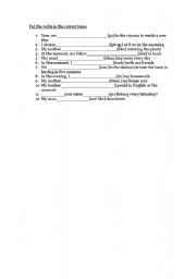 English Worksheet: Past simple and Continouos