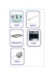English Worksheet: Rock Cake utensil cards