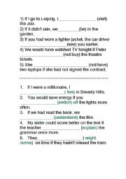 English Worksheet: if clause exercise