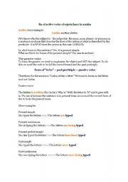 English worksheet: passive and active voice