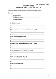 English Worksheet: Exercises on Present Simple