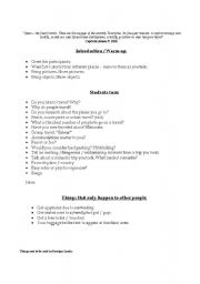 English worksheet: Conversation Worksheet: TRAVEL